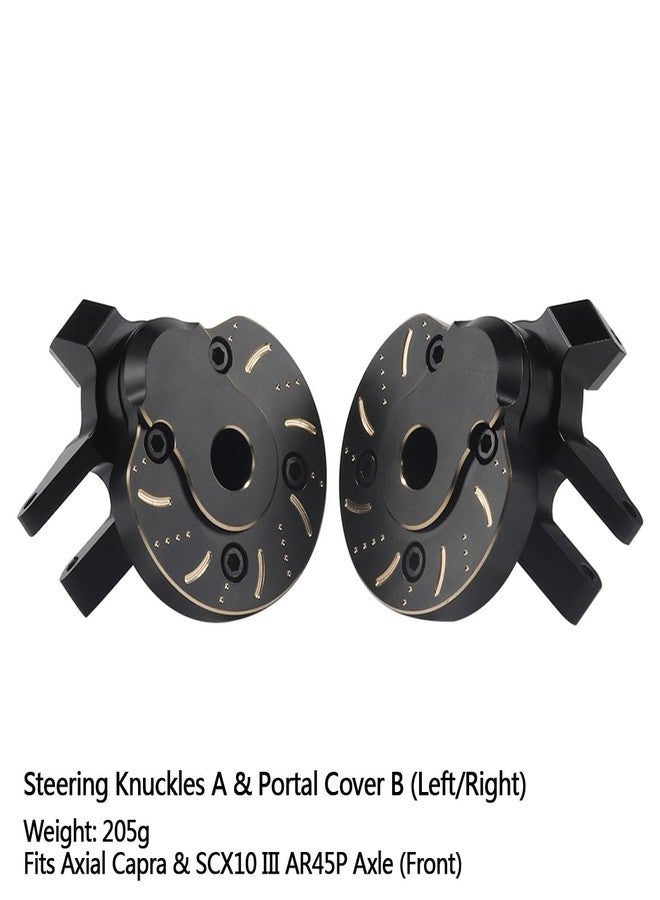 RCJUMPANT Black Brass Weight Steering Knuckles & Portal Cover Set for Axial Capra SCX10 III AR45P SuperShafty CP44 Vanquish F9 Axle (Portal Weight Set 2) - Image 2